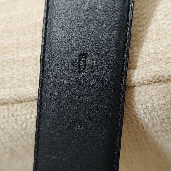 Lauren Ralph Lauren Croc Embossed Gray Leather Belt Silver Buckle Size M - Picture 5 of 11